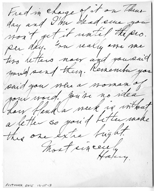 Letter from Harry S. Truman to Bess Wallace