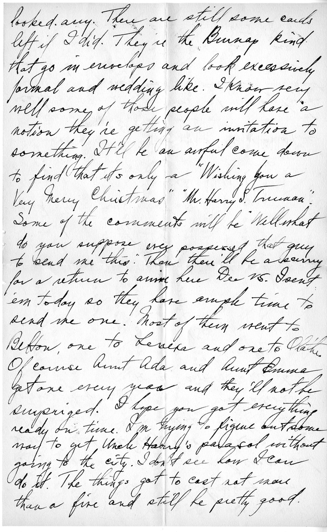 Letter from Harry S. Truman to Bess Wallace