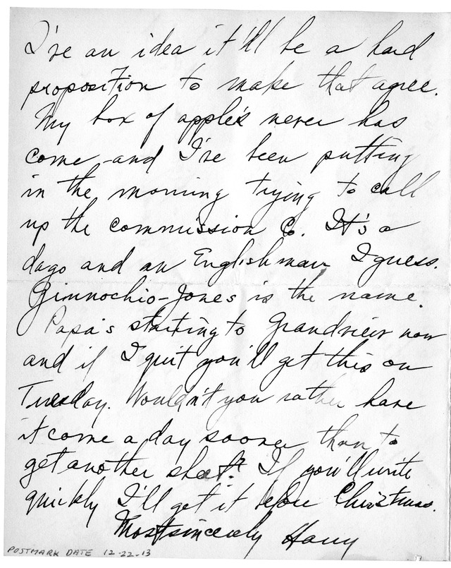 Letter from Harry S. Truman to Bess Wallace