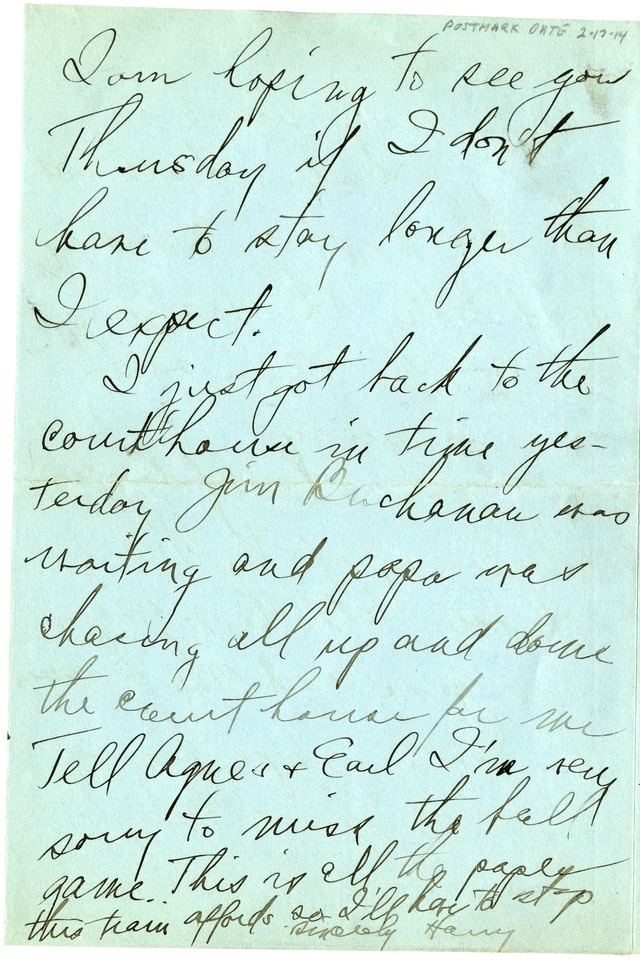 Letter from Harry S. Truman to Bess Wallace