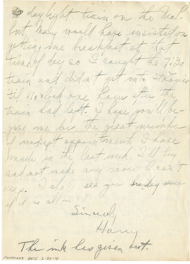 Letter from Harry S. Truman to Bess Wallace