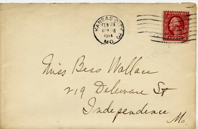 Letter from Harry S. Truman to Bess Wallace