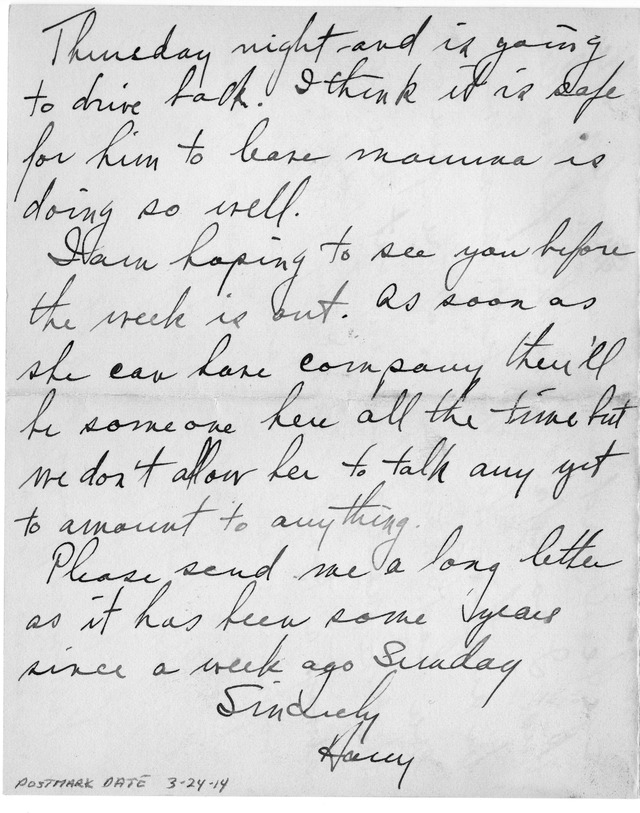 Letter from Harry S. Truman to Bess Wallace