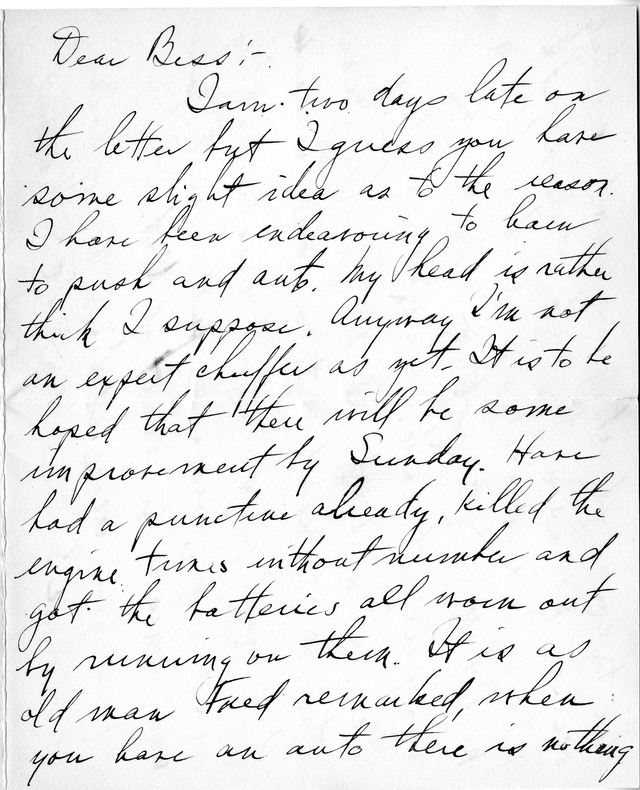 Letter from Harry S. Truman to Bess Wallace