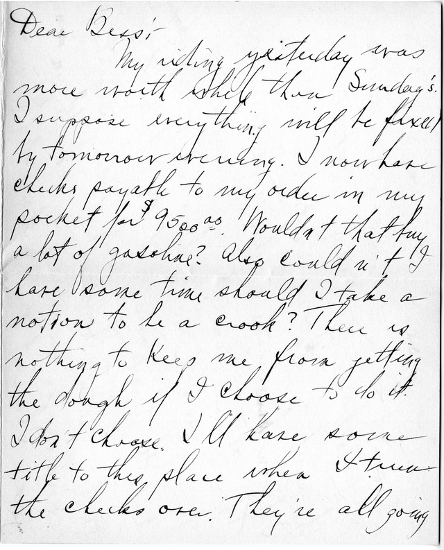 Letter from Harry S. Truman to Bess Wallace