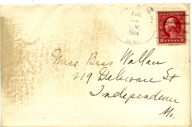 Letter from Harry S. Truman to Bess Wallace