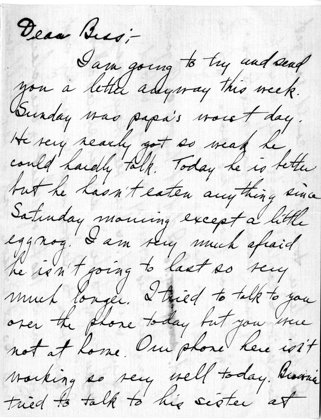 Letter from Harry S. Truman to Bess Wallace