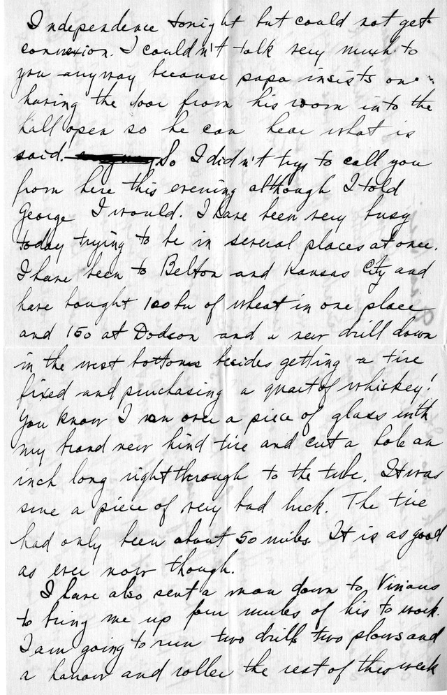 Letter from Harry S. Truman to Bess Wallace