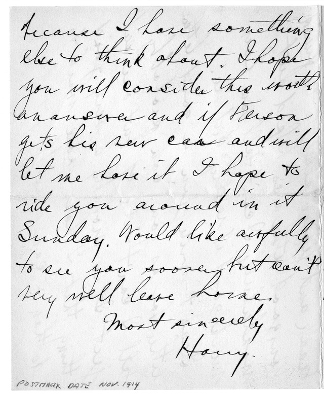 Letter from Harry S. Truman to Bess Wallace