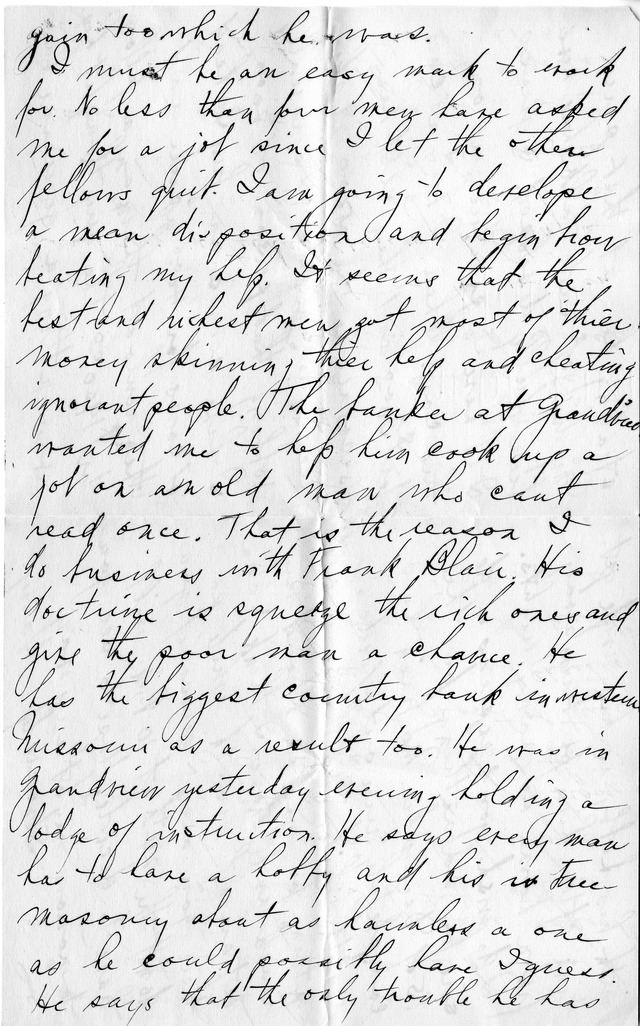 Letter from Harry S. Truman to Bess Wallace