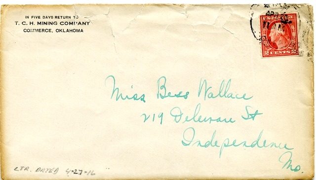 Letter from Harry S. Truman to Bess Wallace