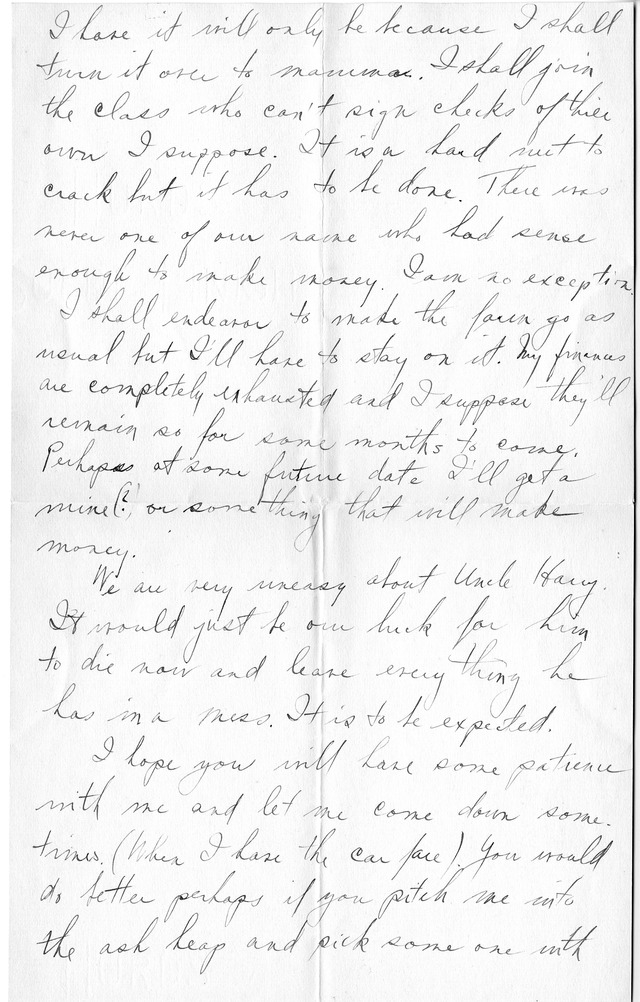 Letter from Harry S. Truman to Bess Wallace