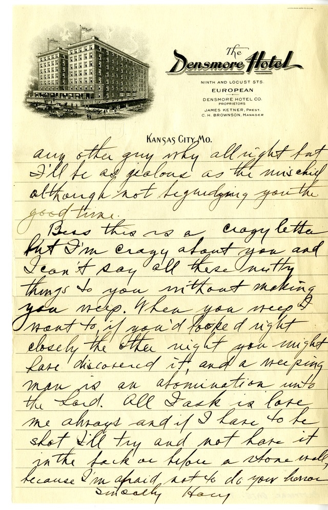 Letter from Harry S. Truman to Bess Wallace