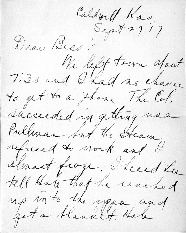 Letter from Harry S. Truman to Bess Wallace