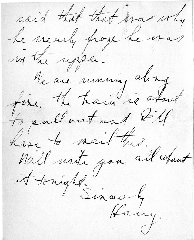 Letter from Harry S. Truman to Bess Wallace