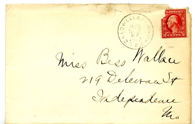 Letter from Harry S. Truman to Bess Wallace