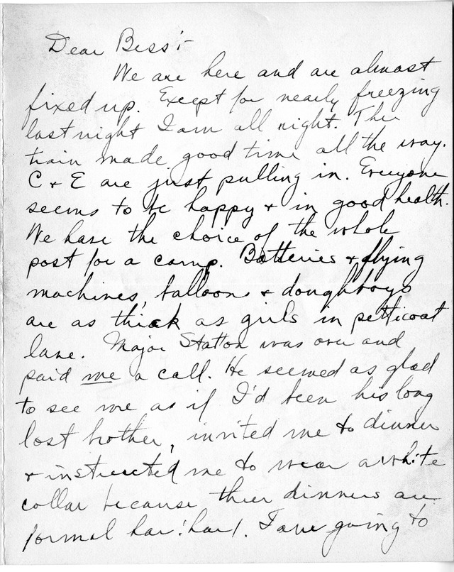 Letter from Harry S. Truman to Bess Wallace