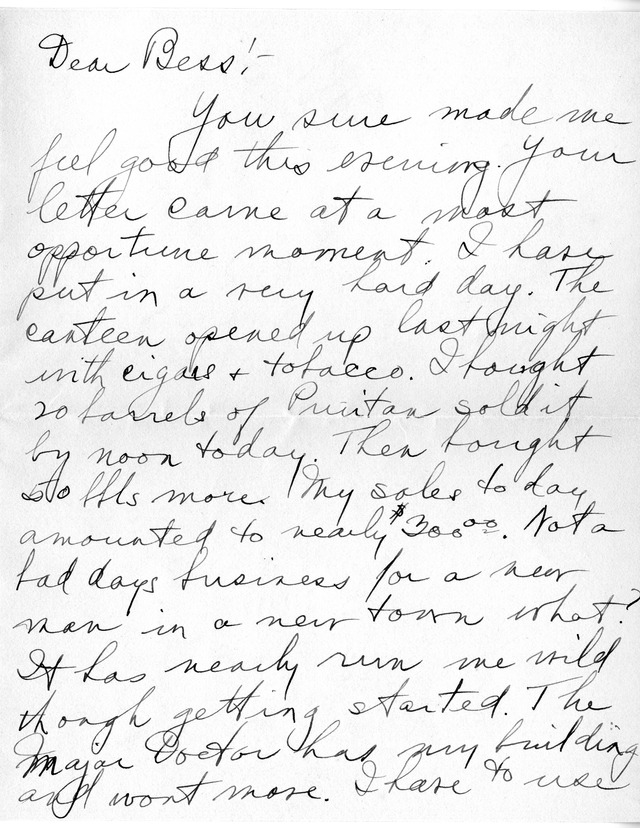 Letter from Harry S. Truman to Bess Wallace