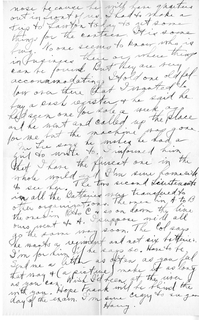 Letter from Harry S. Truman to Bess Wallace