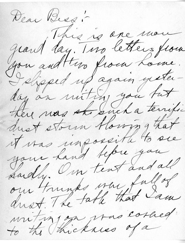 Letter from Harry S. Truman to Bess Wallace