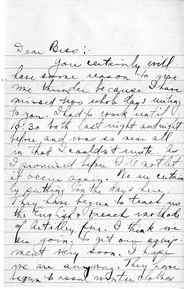 Letter from Harry S. Truman to Bess Wallace