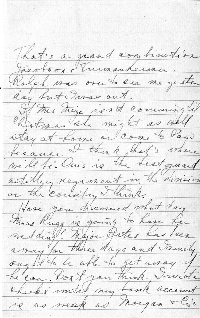 Letter from Harry S. Truman to Bess Wallace