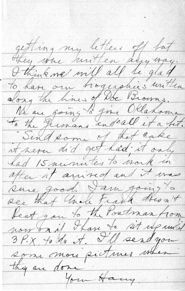 Letter from Harry S. Truman to Bess Wallace