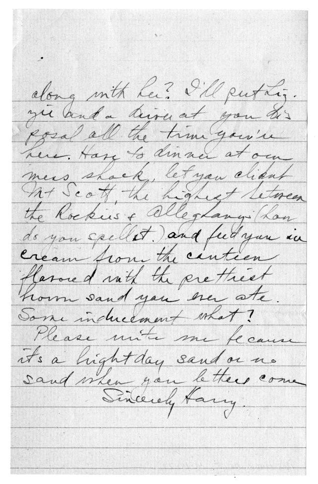 Letter from Harry S. Truman to Bess Wallace