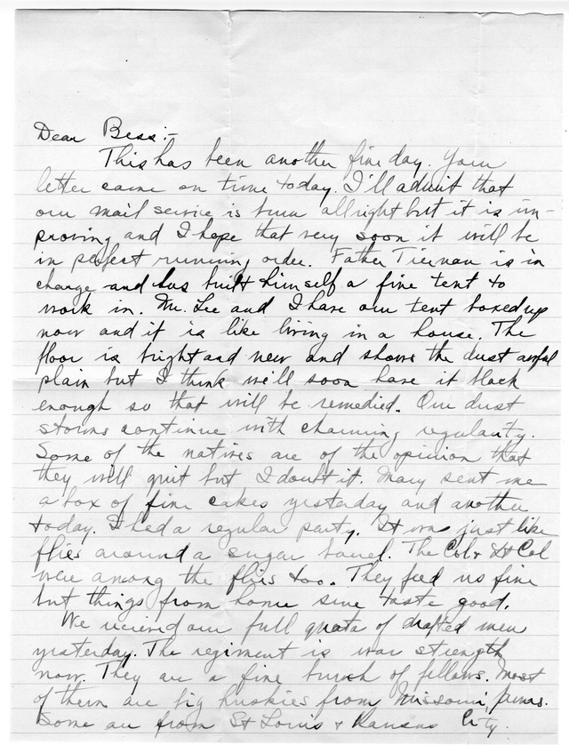 Letter from Harry S. Truman to Bess Wallace