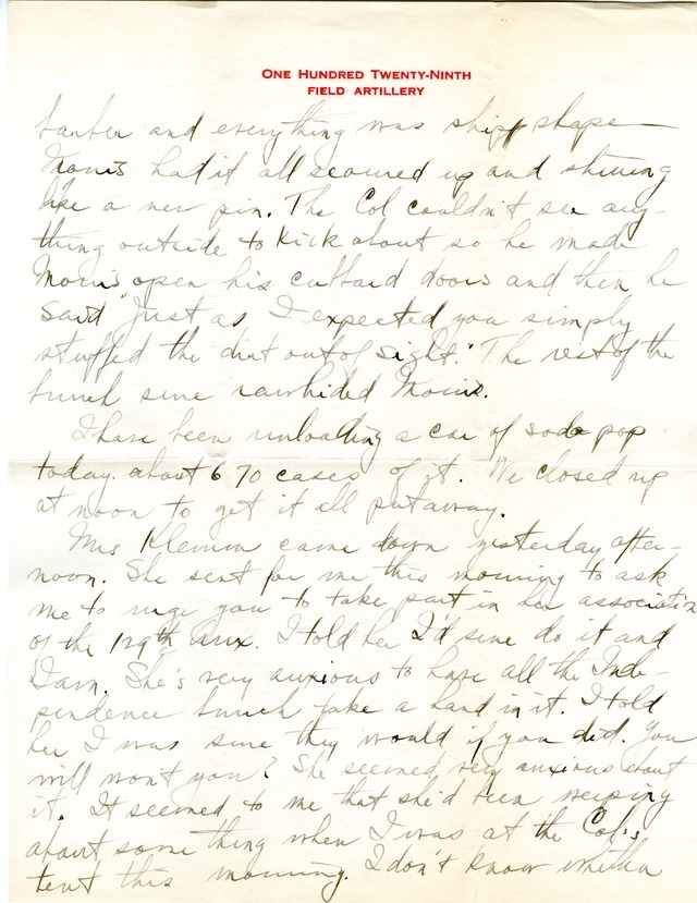 Letter from Harry S. Truman to Bess Wallace