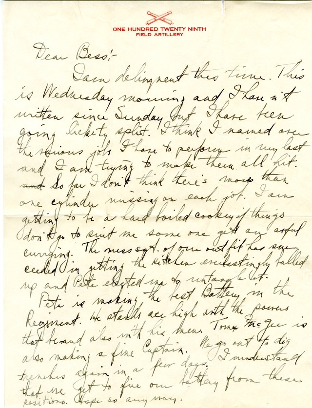 Letter from Harry S. Truman to Bess Wallace