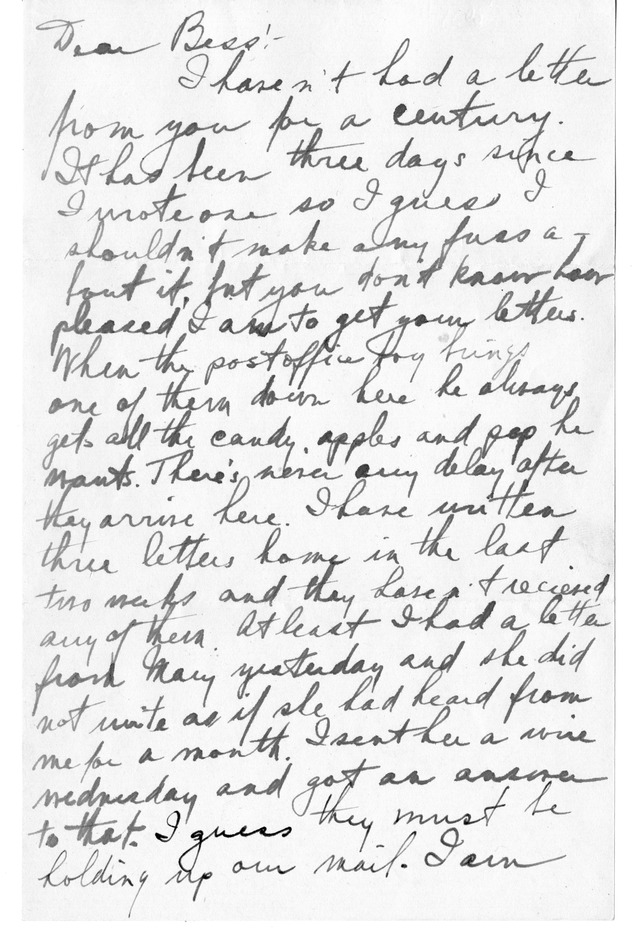 Letter from Harry S. Truman to Bess Wallace