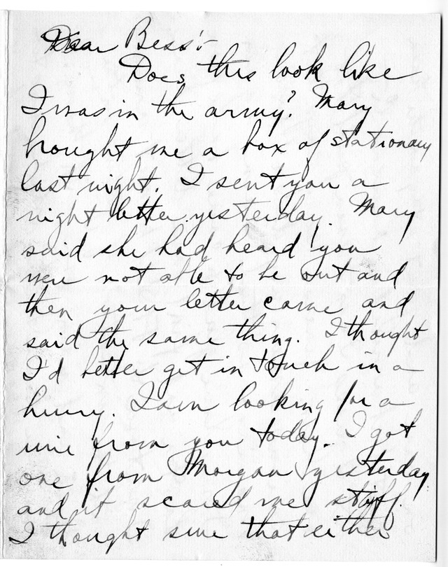 Letter from Harry S. Truman to Bess Wallace