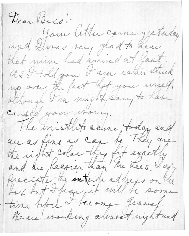 Letter from Harry S. Truman to Bess Wallace