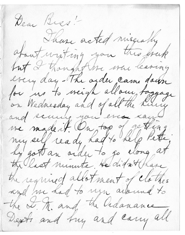 Letter from Harry S. Truman to Bess Wallace