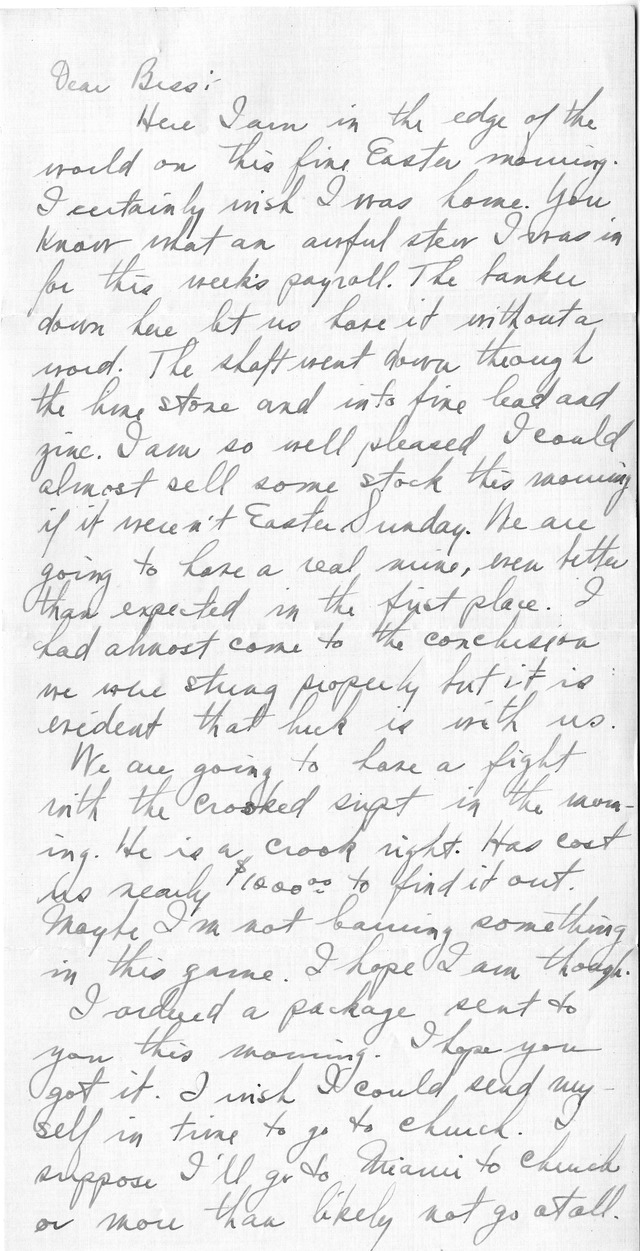 Letter from Harry S. Truman to Bess Wallace