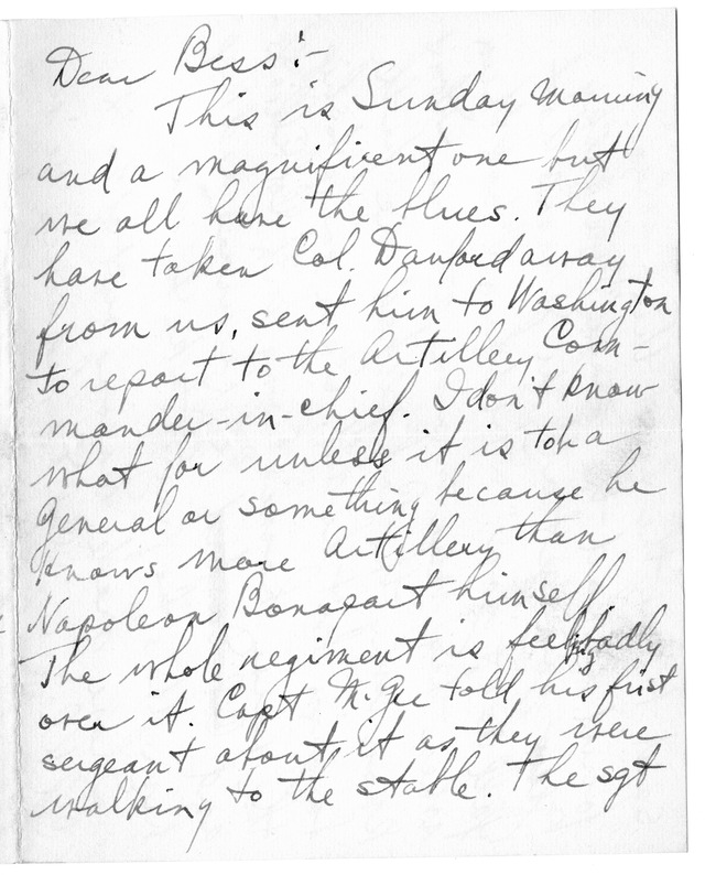 Letter from Harry S. Truman to Bess Wallace