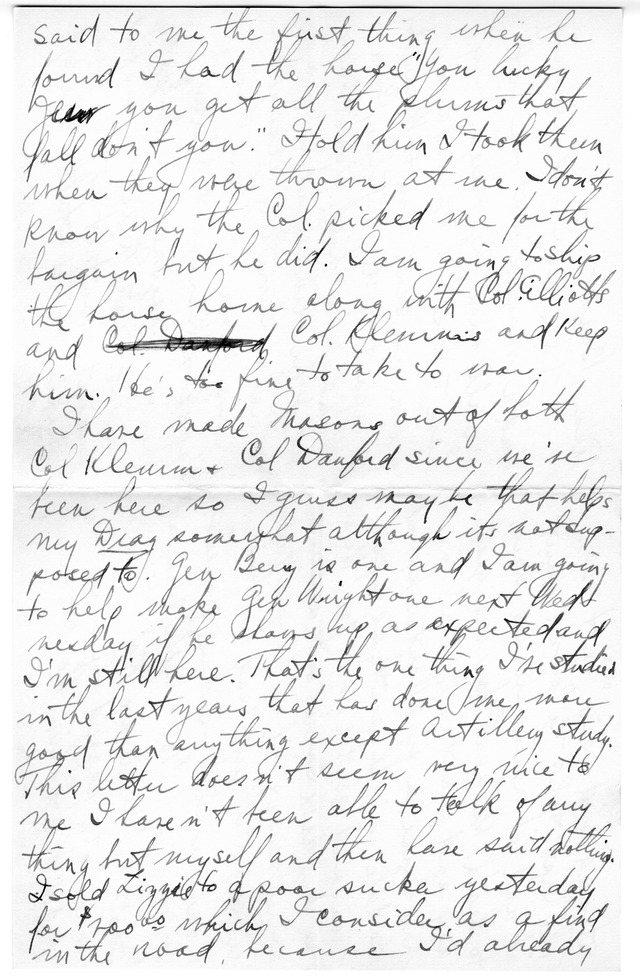 Letter from Harry S. Truman to Bess Wallace