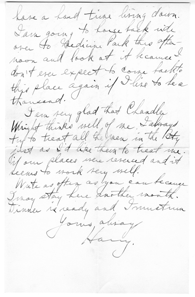 Letter from Harry S. Truman to Bess Wallace