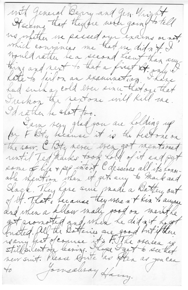 Letter from Harry S. Truman to Bess Wallace