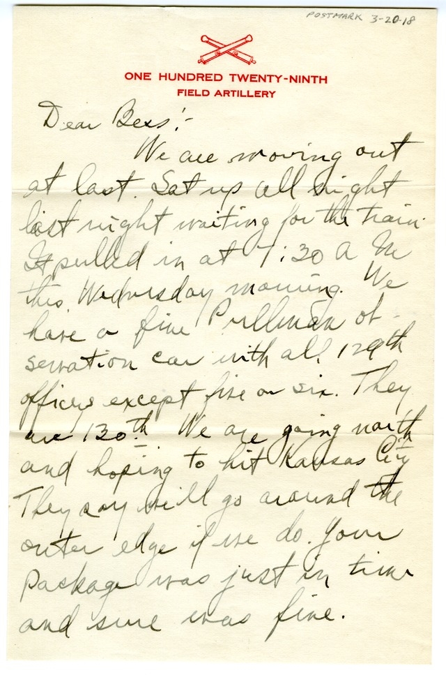 Letter from Harry S. Truman to Bess Wallace