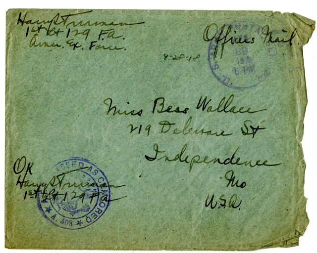 Letter from Harry S. Truman to Bess Wallace