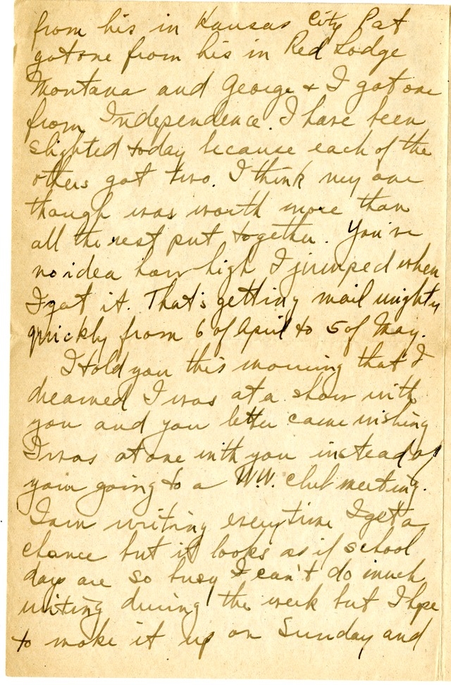 Letter from Harry S. Truman to Bess Wallace