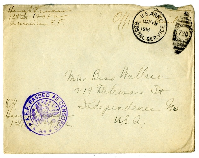 Letter from Harry S. Truman to Bess Wallace