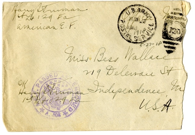 Letter from Harry S. Truman to Bess Wallace