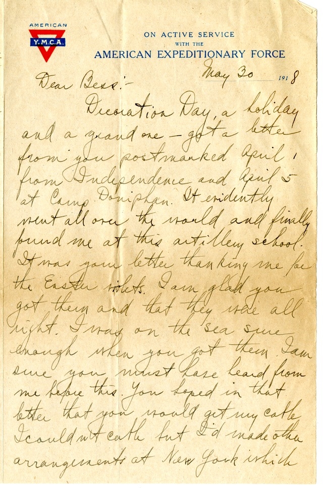 Letter from Harry S. Truman to Bess Wallace