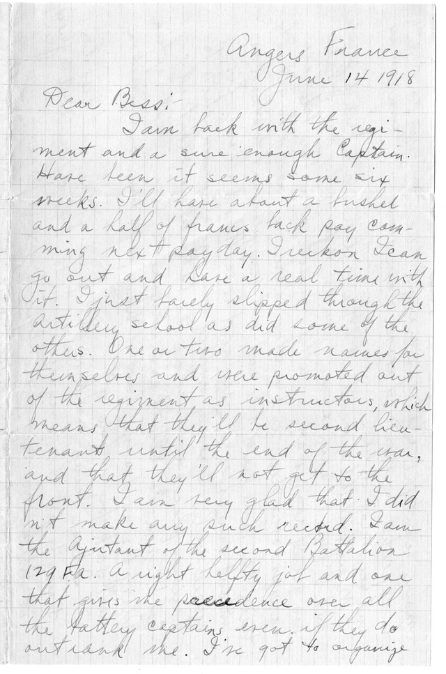 Letter from Harry S. Truman to Bess Wallace