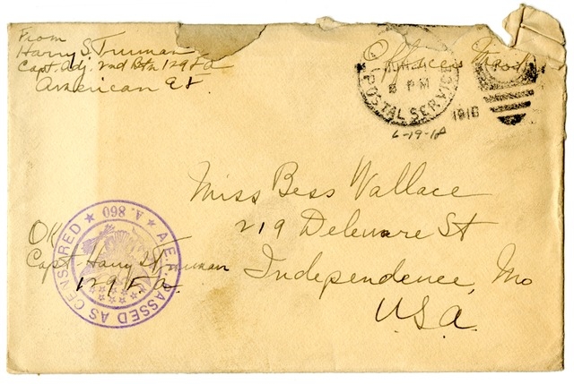 Letter from Harry S. Truman to Bess Wallace