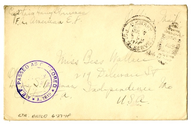 Letter from Harry S. Truman to Bess Wallace