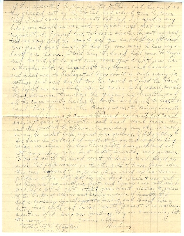 Letter from Harry S. Truman to Bess Wallace